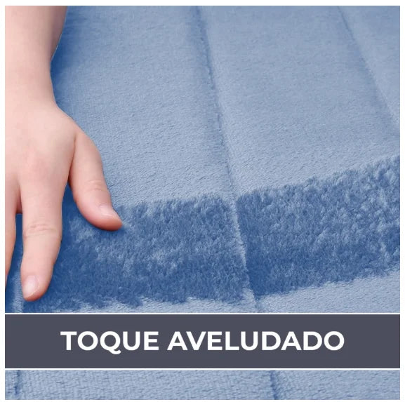 Tapete de banheiro antiderrapante com espuma viscoelástica e relevo.