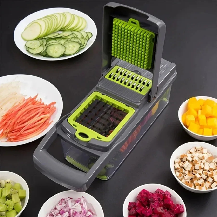 Fatiador e Ralador de Legumes, Verduras, Frutas e Alimentos, Multiuso Slicer 16 em 1.