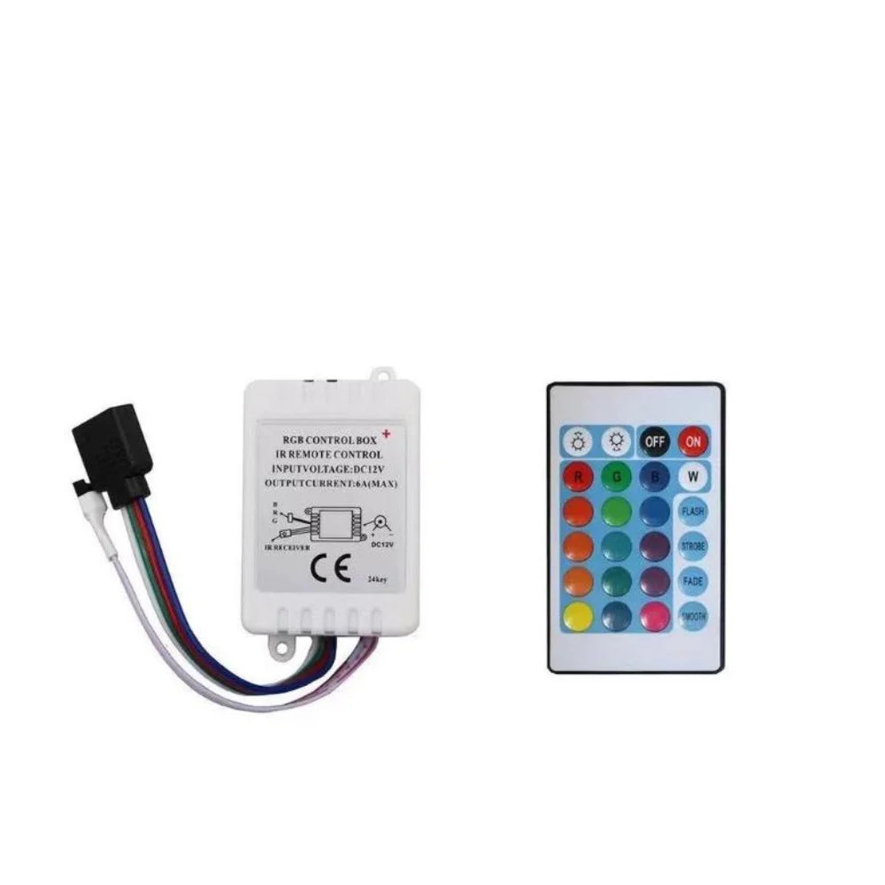 Kit Fita Led Colorida 3528 Rgb Luz Led Original Com Fonte E Controle.