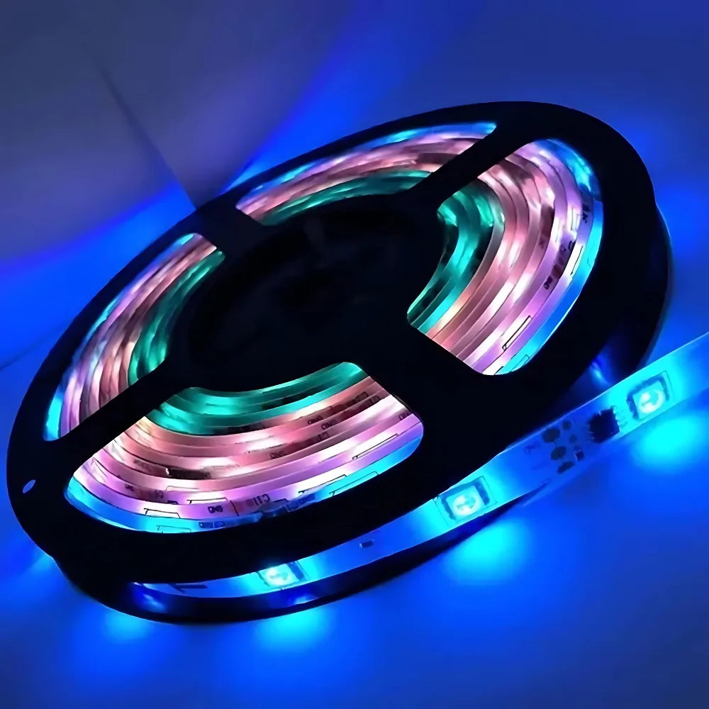 Kit Fita Led Colorida 3528 Rgb Luz Led Original Com Fonte E Controle.