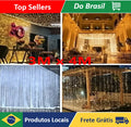 Cortina de LEDs com 400 luzes, 3x4, para decoração de Natal, festas e casamentos.