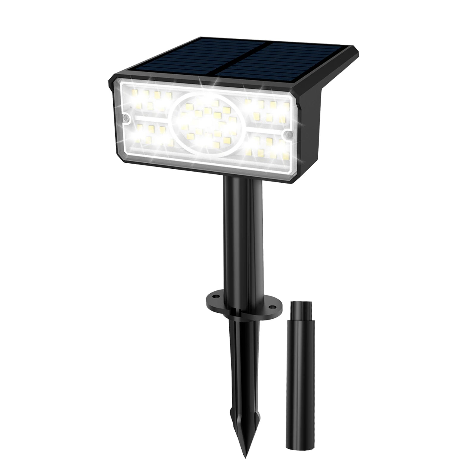 1 unidade de luminária solar de jardim 6000K/3000K/verde/azul, à prova d'água IP65.