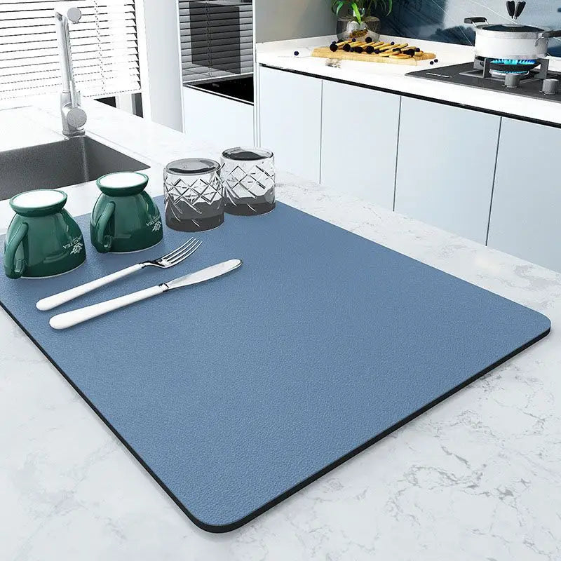 Tapete de drenagem minimalista, absorvente e antiderrapante para pia de cozinha, secagem rápida, fácil de limpar, decoração moderna para cozinha.