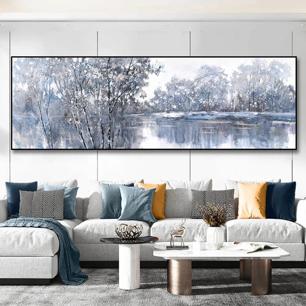 Arte de parede minimalista moderna, paisagem abstrata, pinturas a óleo em tela HD,