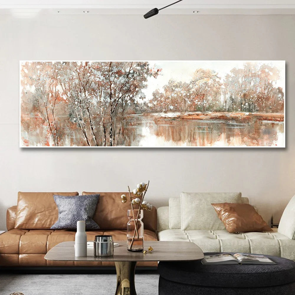 Arte de parede minimalista moderna, paisagem abstrata, pinturas a óleo em tela HD,