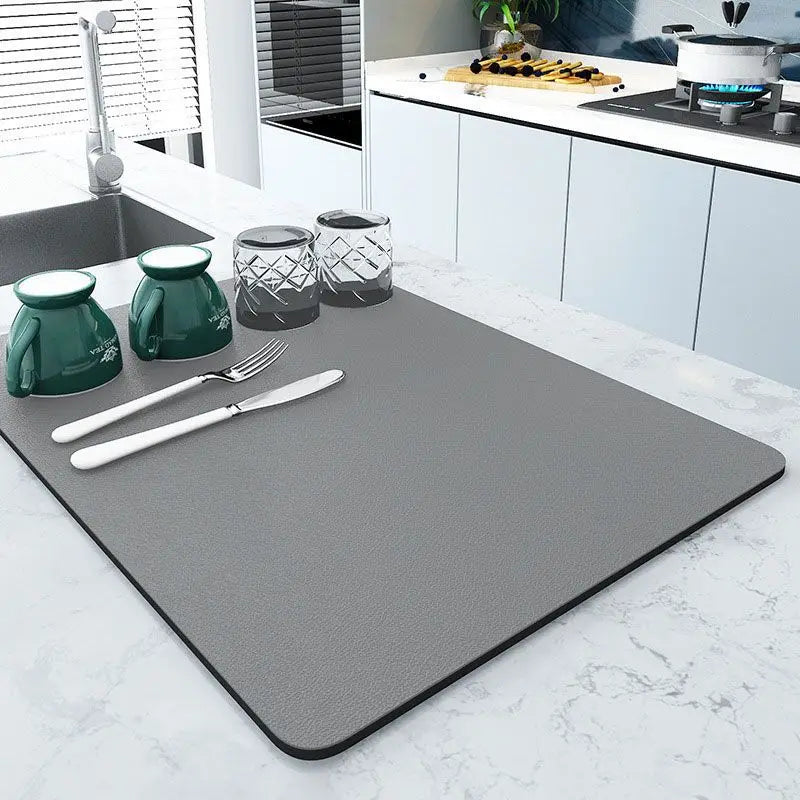 Tapete de drenagem minimalista, absorvente e antiderrapante para pia de cozinha, secagem rápida, fácil de limpar, decoração moderna para cozinha.