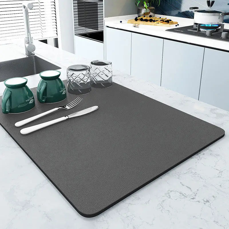 Tapete de drenagem minimalista, absorvente e antiderrapante para pia de cozinha, secagem rápida, fácil de limpar, decoração moderna para cozinha.