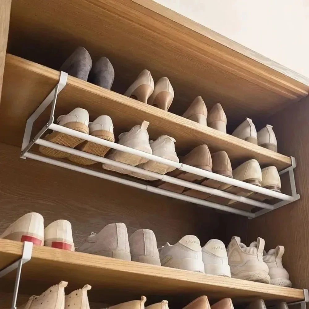 Sapateira ajustável | Organizador em camadas que economiza espaço para armários de sapatos.