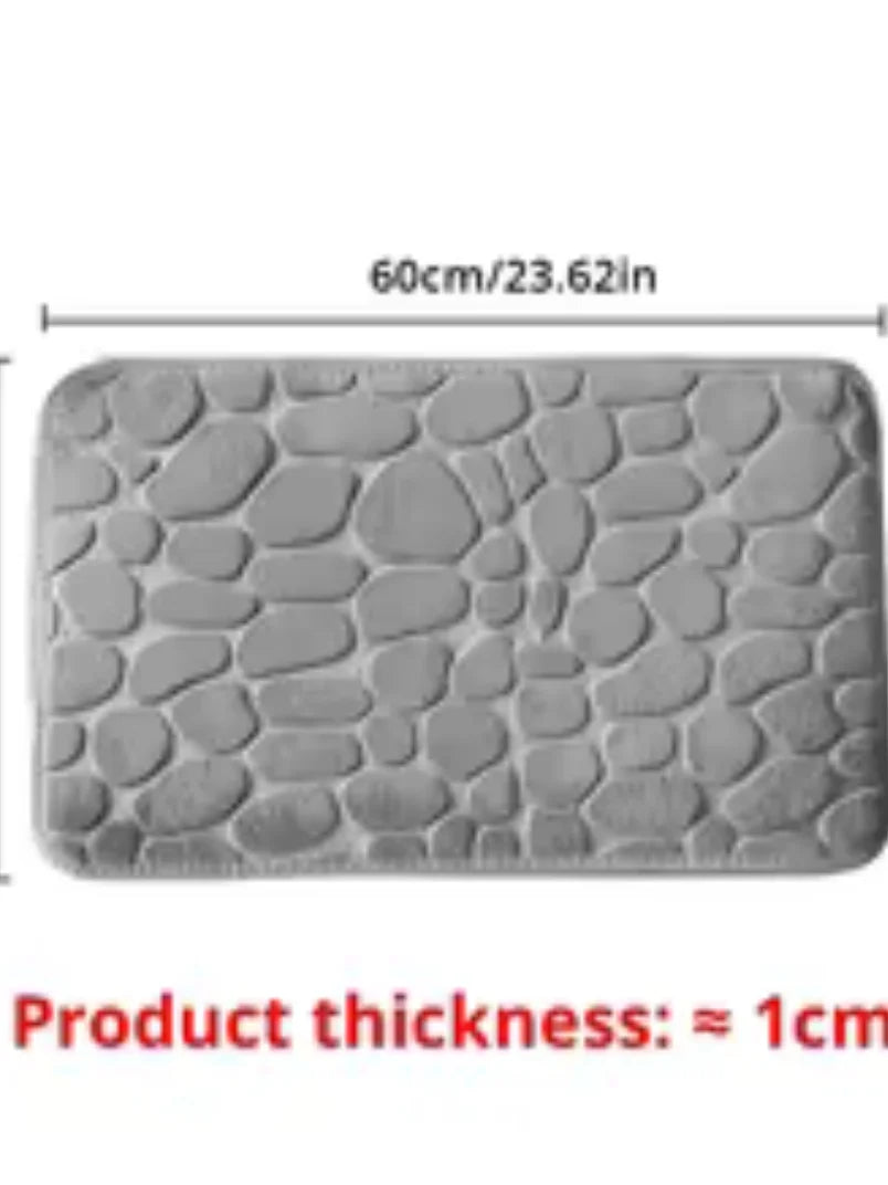 Tapete de veludo com textura em relevo e espuma, para banheiro e sala de estar, antiderrapante, com efeito de paralelepípedos, ideal para decoração de interiores.