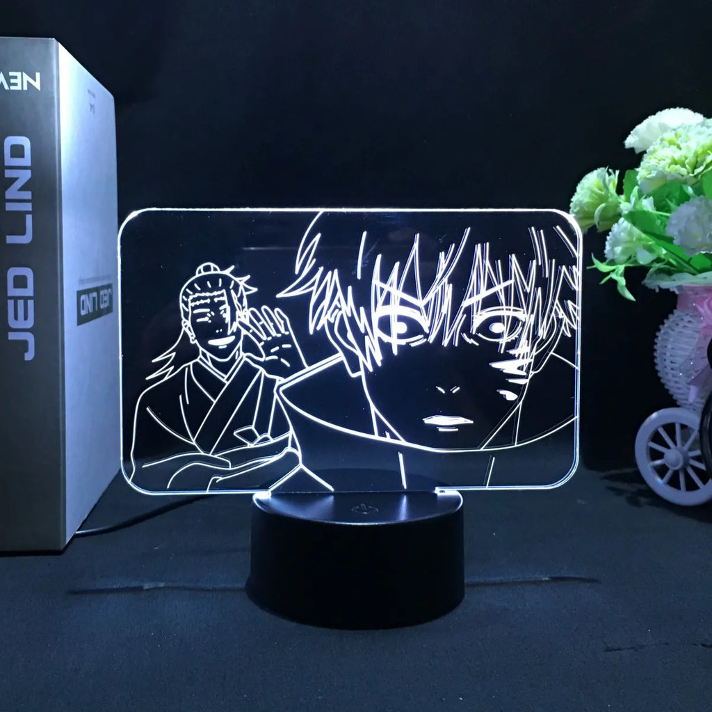 Luminária Noturna LED 3D com Figura de Ryomen Sukuna do Anime Jujutsu Kaisen.