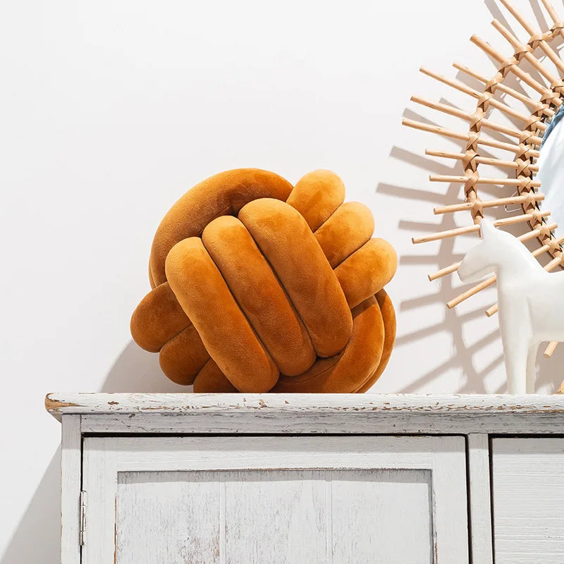 Almofada decorativa com nó de, feita à mão em veludo macio, grande e moderna, aconchegante, perfeita para decorar o sofá de casa.