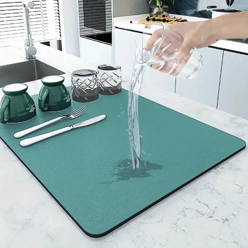 Tapete de drenagem minimalista, absorvente e antiderrapante para pia de cozinha, secagem rápida, fácil de limpar, decoração moderna para cozinha.