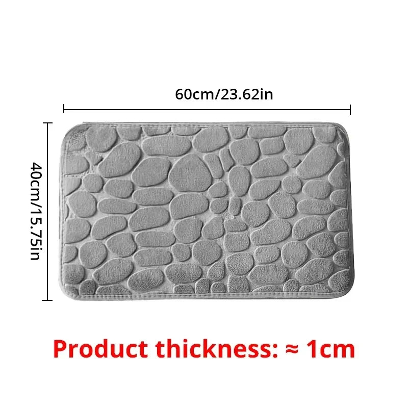 Tapete de veludo com textura em relevo e espuma, para banheiro e sala de estar, antiderrapante, com efeito de paralelepípedos, ideal para decoração de interiores.