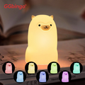Luminária Noturna Fofa em Formato de Pera, 7 Cores, Regulável por Toque, Silicone, Anti-Stress, Patinho de Estimação, Recarregável via USB.