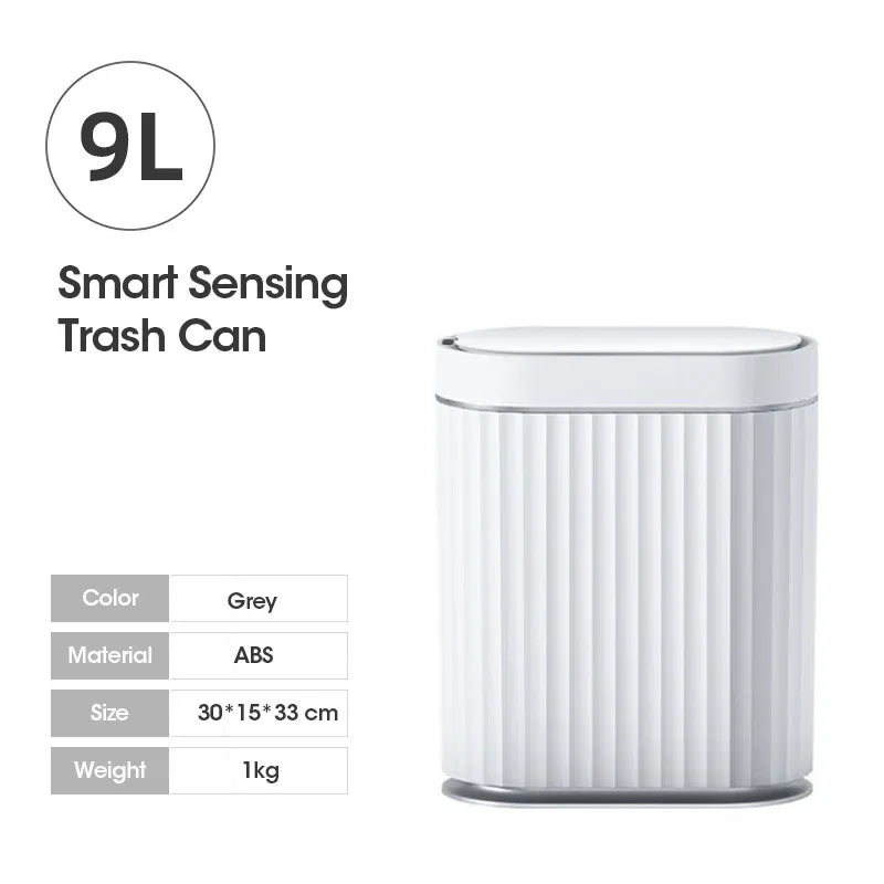 Lixeira Inteligente Automática com Sensor de 7L/9L para Resíduos Domésticos, Ideal para Cozinha e Banheiro.