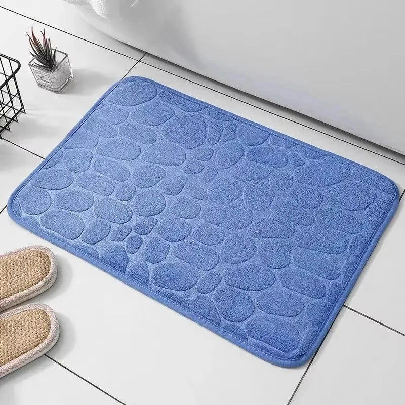 Tapete de veludo com textura em relevo e espuma, para banheiro e sala de estar, antiderrapante, com efeito de paralelepípedos, ideal para decoração de interiores.