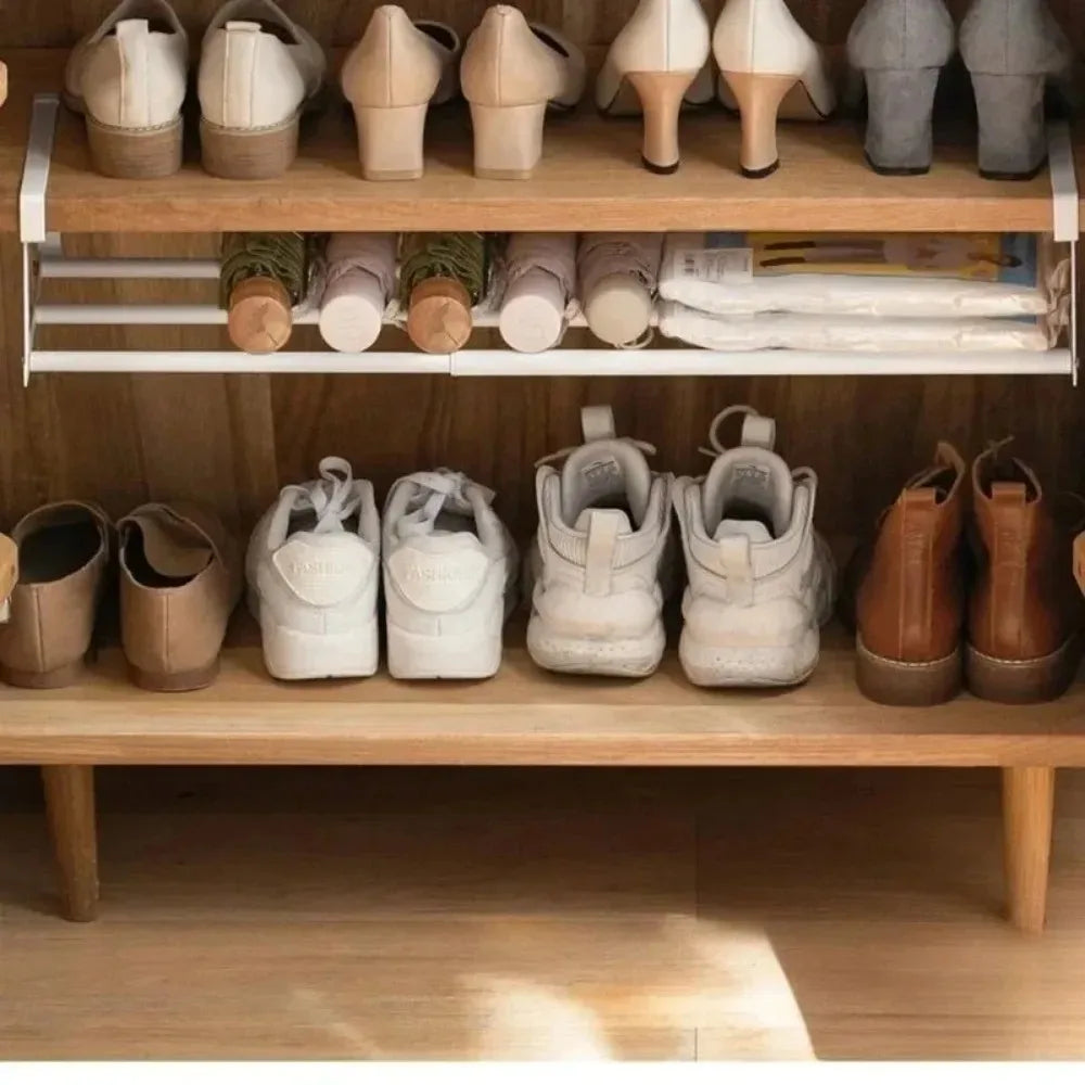 Sapateira ajustável | Organizador em camadas que economiza espaço para armários de sapatos.