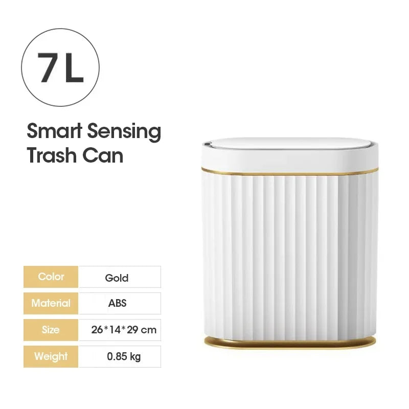 Lixeira Inteligente Automática com Sensor de 7L/9L para Resíduos Domésticos, Ideal para Cozinha e Banheiro.
