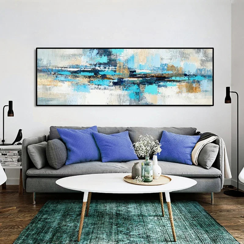 Arte de parede minimalista moderna, paisagem abstrata, pinturas a óleo em tela HD,