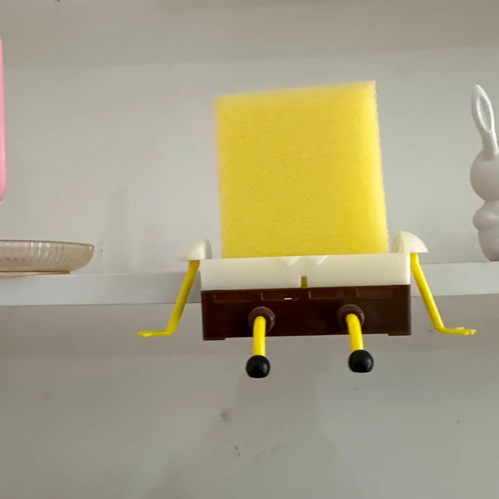 1 escorredor de esponja de desenho animado - Organizador de plástico para banheiro e cozinha.