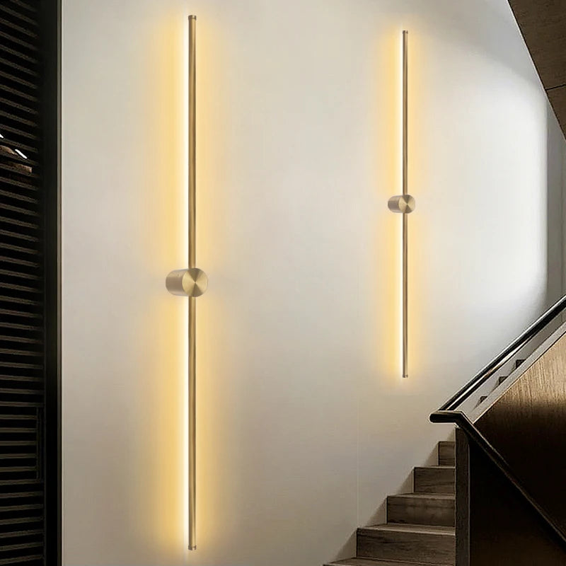 Luminária de parede LED moderna de 100cm x 120cm, nas cores branca e dourada, ideal para corredores, salas de estar e decoração de interiores.
