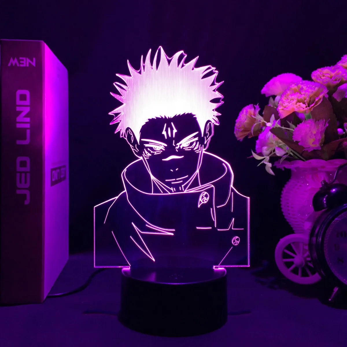 Luminária Noturna LED 3D com Figura de Ryomen Sukuna do Anime Jujutsu Kaisen.