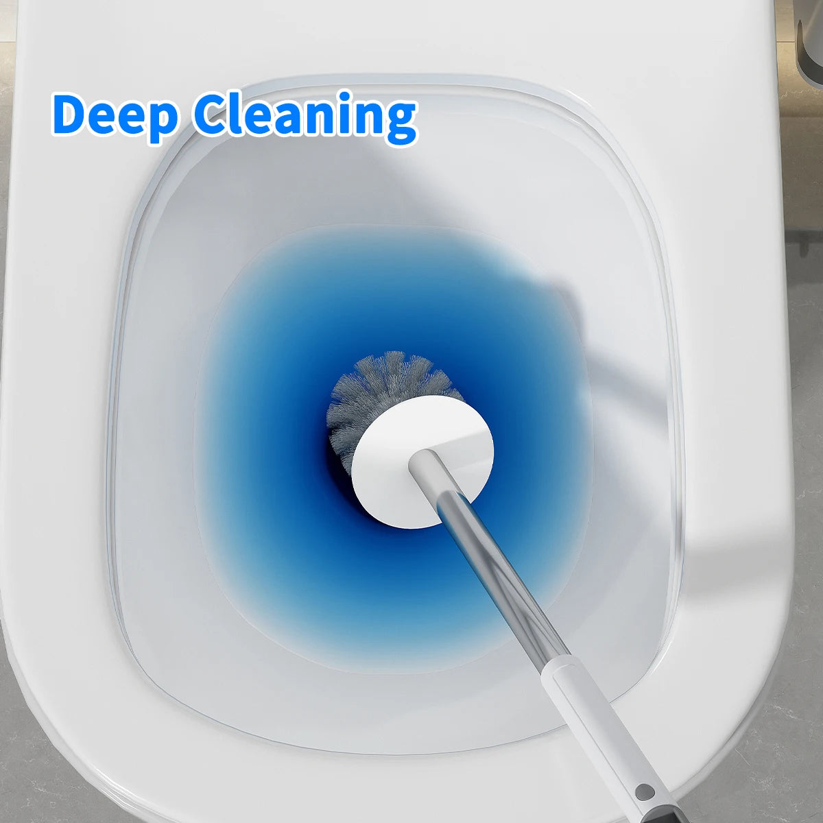 Escova de vaso sanitário de plástico com cabo longo WORTHBUY com base para drenagem, sem necessidade de furar, para montagem na parede, acessórios de banheiro