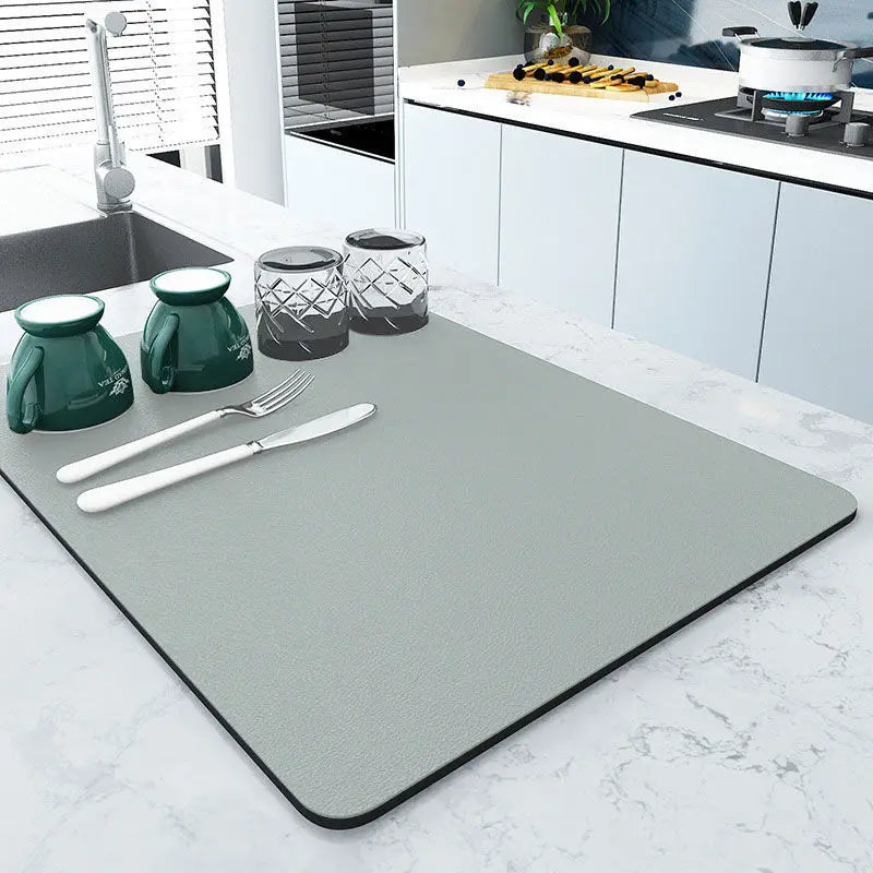 Tapete de drenagem minimalista, absorvente e antiderrapante para pia de cozinha, secagem rápida, fácil de limpar, decoração moderna para cozinha.