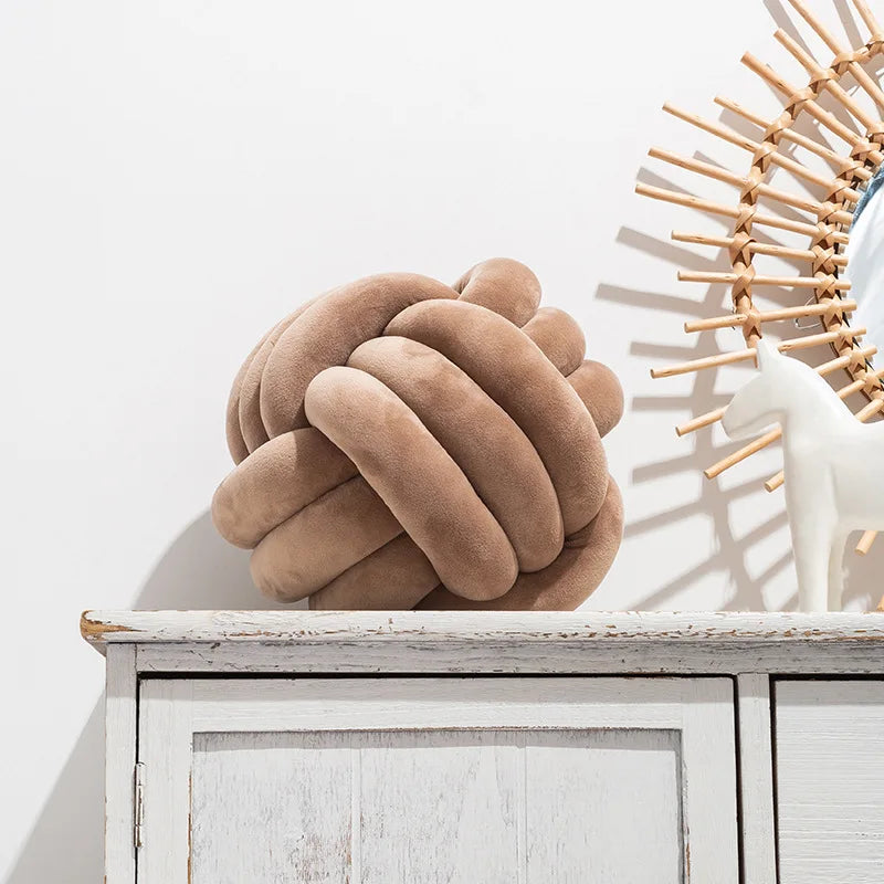 Almofada decorativa com nó de, feita à mão em veludo macio, grande e moderna, aconchegante, perfeita para decorar o sofá de casa.