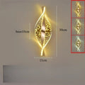 Luminária de parede LED moderna em acrílico dourado com acabamento brilhante para hall de entrada, quarto e sala de estar. Ideal para decoração de ambientes, paredes e outros ambientes.