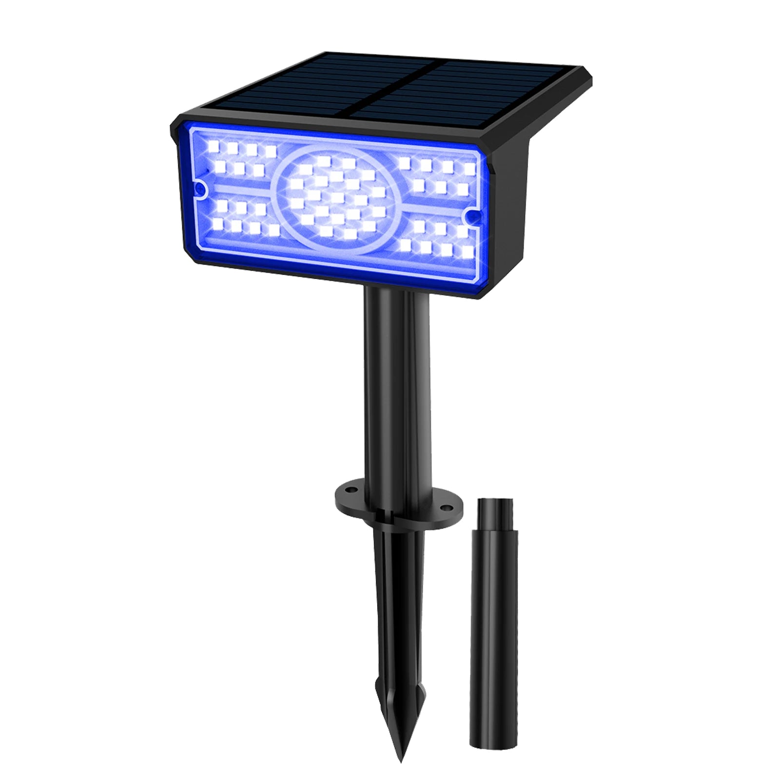 1 unidade de luminária solar de jardim 6000K/3000K/verde/azul, à prova d'água IP65.