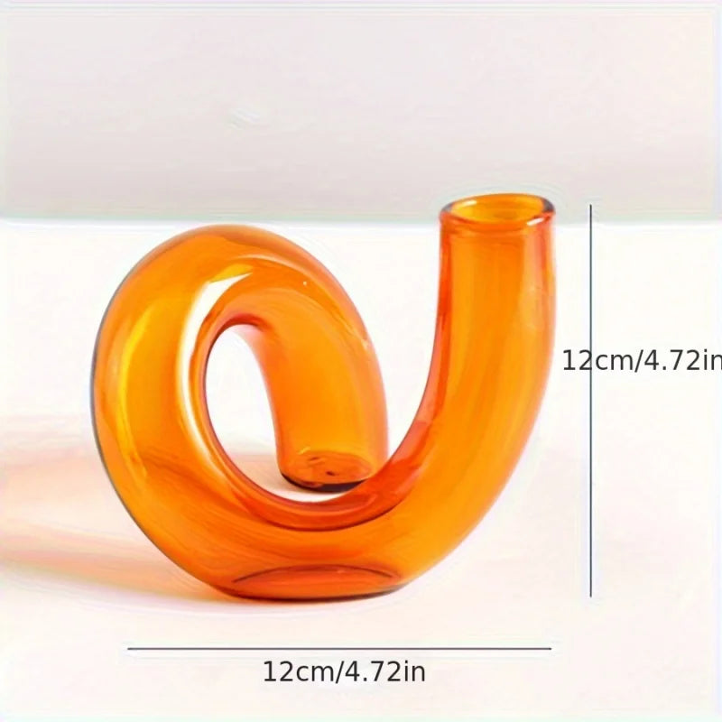 Vaso de vidro nórdico irregular | Centro de mesa moderno e transparente para sala de jantar/estar, decoração criativa para casa com pedestal.