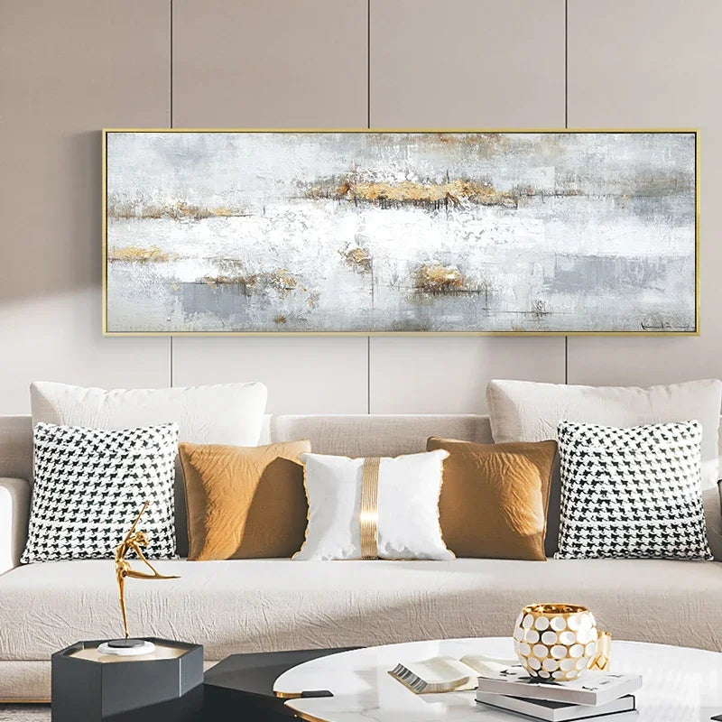 Arte de parede minimalista moderna, paisagem abstrata, pinturas a óleo em tela HD,