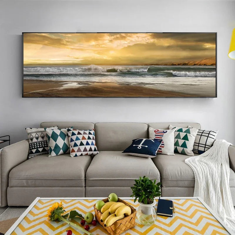 Arte de parede minimalista moderna, paisagem abstrata, pinturas a óleo em tela HD,