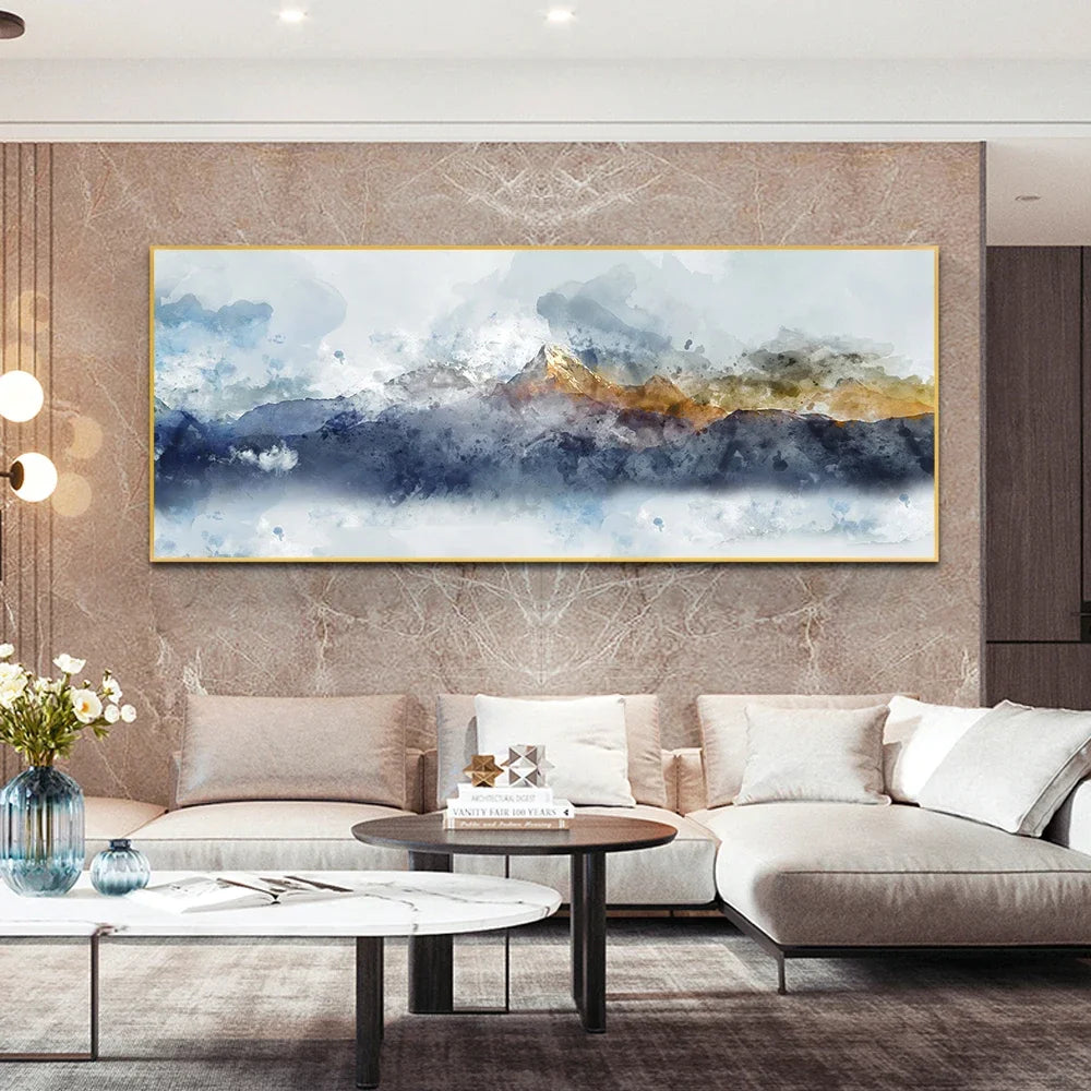 Arte de parede minimalista moderna, paisagem abstrata, pinturas a óleo em tela HD,