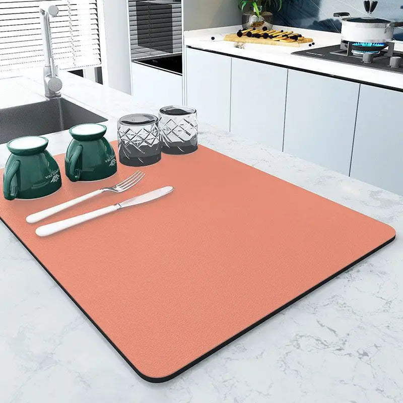 Tapete de drenagem minimalista, absorvente e antiderrapante para pia de cozinha, secagem rápida, fácil de limpar, decoração moderna para cozinha.